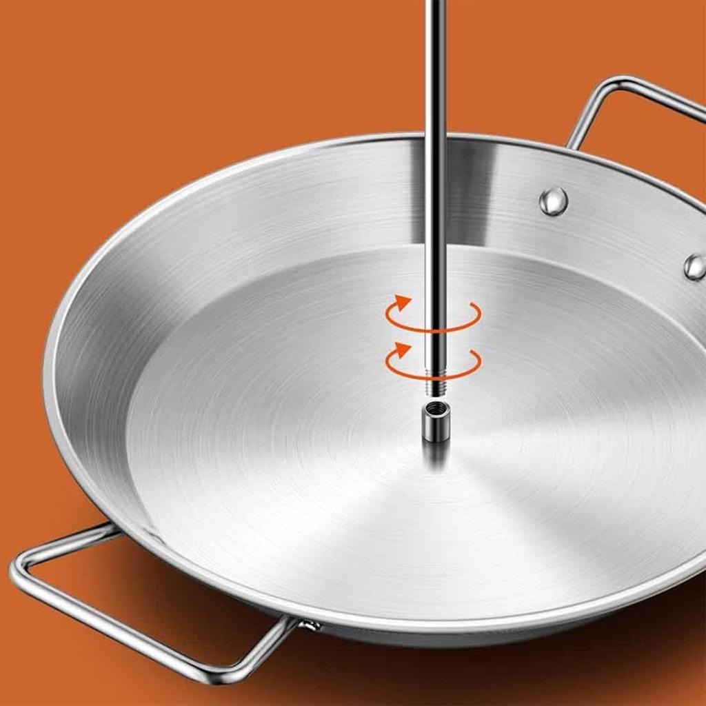 Profesjonell grillspydholder Rustfritt stål Vertikalt design 3 pigger Effektivt matlagingssystem for flere spyd