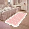 VIKAMA Pink Heart Carpet, Girl's Room Decoration, Soft Bedroom Bedside Rug, Living Room Mat, Home Decoration