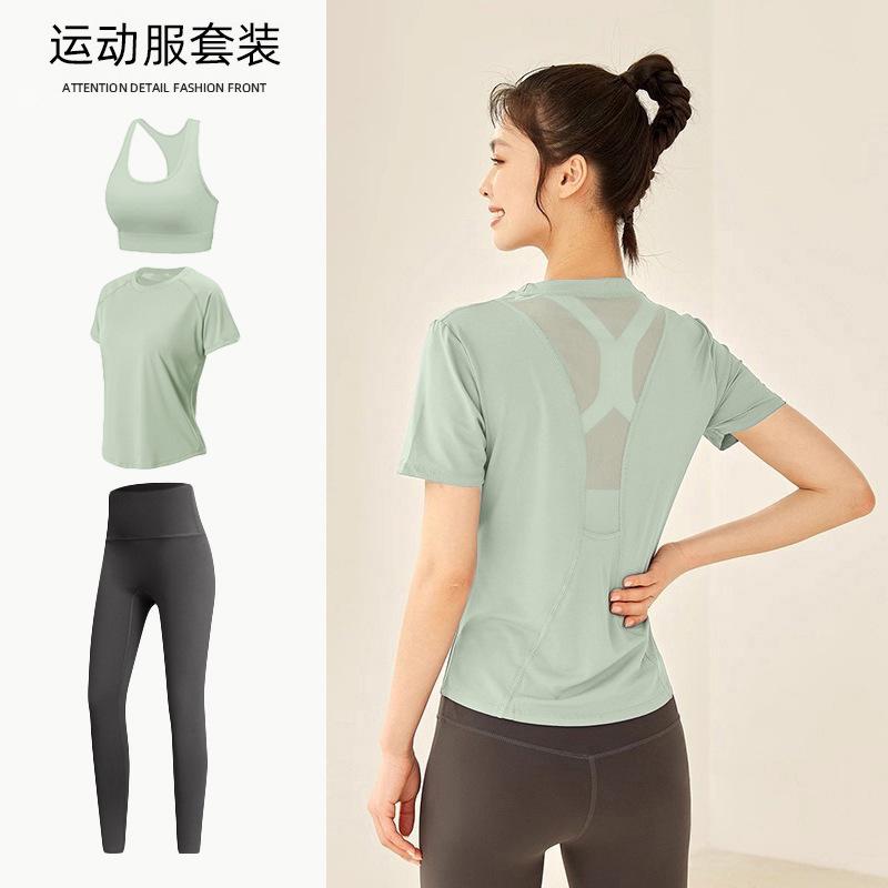 Tennis suit women's short-sleeved training clothes outdoor running quick-drying clothes thin badminton T-shirt fitness clothes