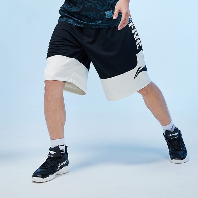 Li Ning Basketball Collection Casual Shorts Men's New Standard Black Light Antique Yellow AAPQ007-7