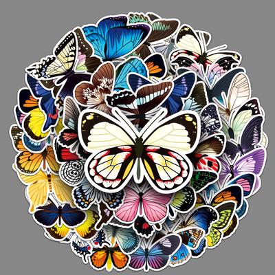 50 Schmetterlings-Graffiti Personalisierte Insekten-Gaze Dekoratives Handyhülle Kofferaufkleber