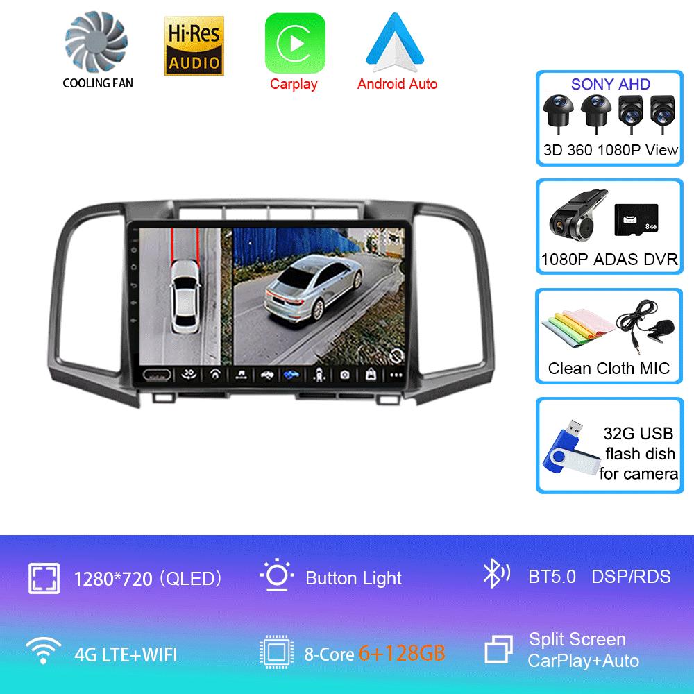 Android 14 Car Radio Carplay Auto For Toyota Venza 2008 2009 2010 - 2016 GPS WIFI+4G Multimedia DSP Player 2Din Video DVD Stereo