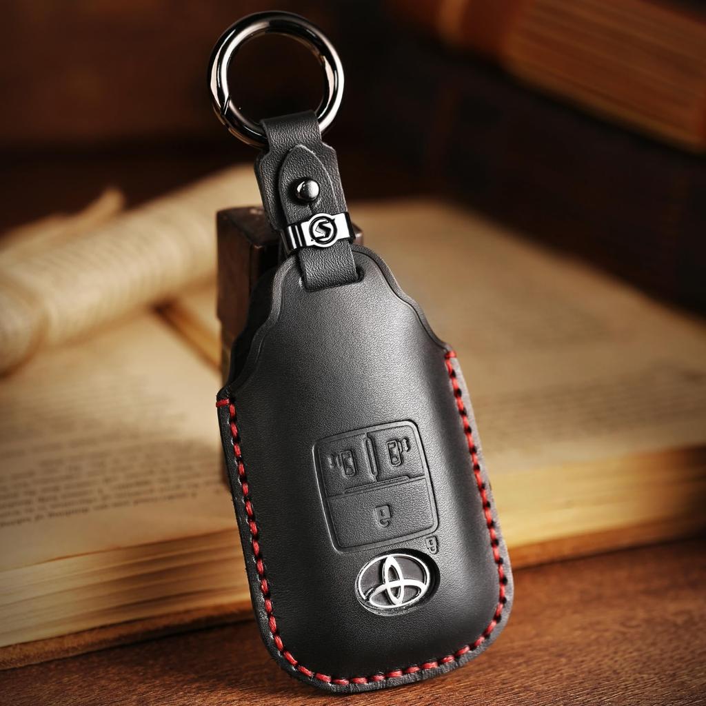 Key Genuine Leather Key Compatible with Accessory 4 HALLMOSmart Case, Cover, Roomy/Tanto (LA650S/LA660S)/Move Canvas/Atrai/Thor (Daihatsu/Toyota