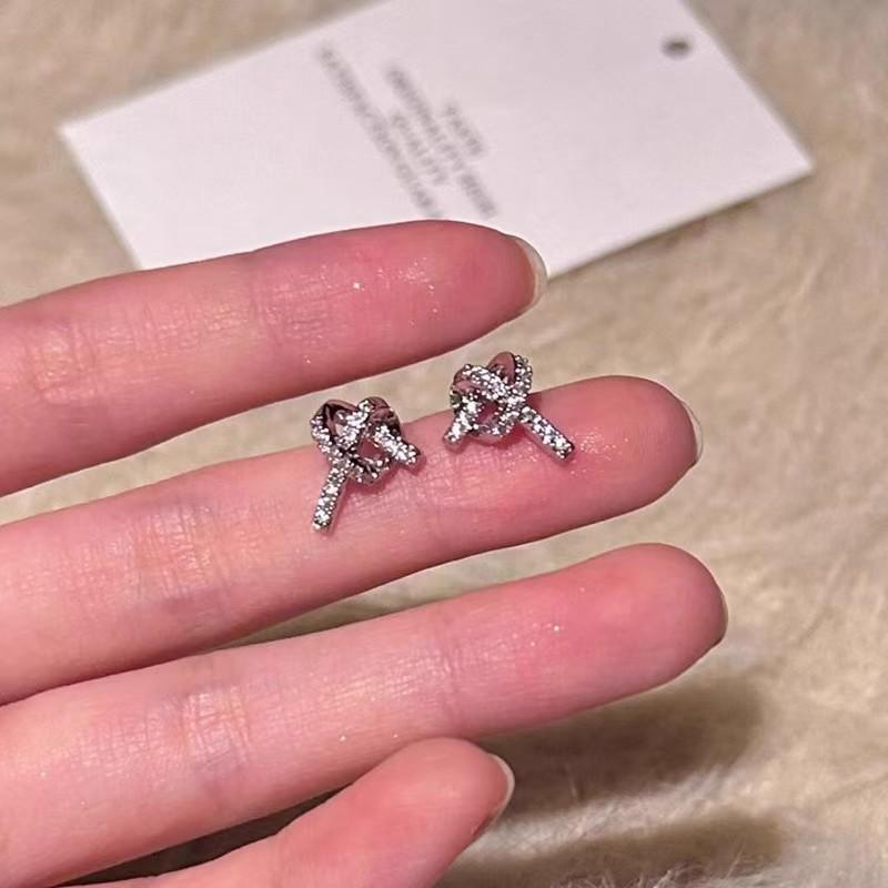 Love Knot Zirconia Studs: Elegant, Stylish, Versatile Earring Design for Women