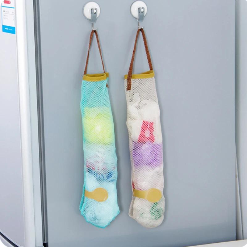 Mesh Net Fruit Vegetable Garlic Onion Hanging Storage Bags Food Reusable Bag Organizer Home Hollow Kitchen Accessory