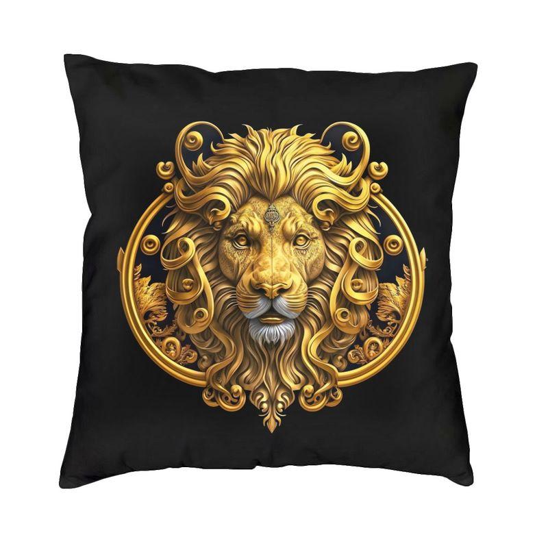 Golden Baroque Elegance Style Square Pillowcover Home Decorative Cushion Cover Throw Pillow for Car Doublesided Printing