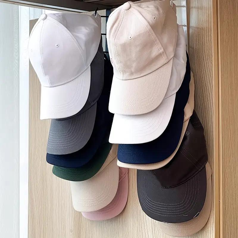 Wall-mounted Hat Storage Rack Iron Storage Hanger with 6 Hooks Portable Multi-functional Wardrobe Storage Hanger Door Hat Holder