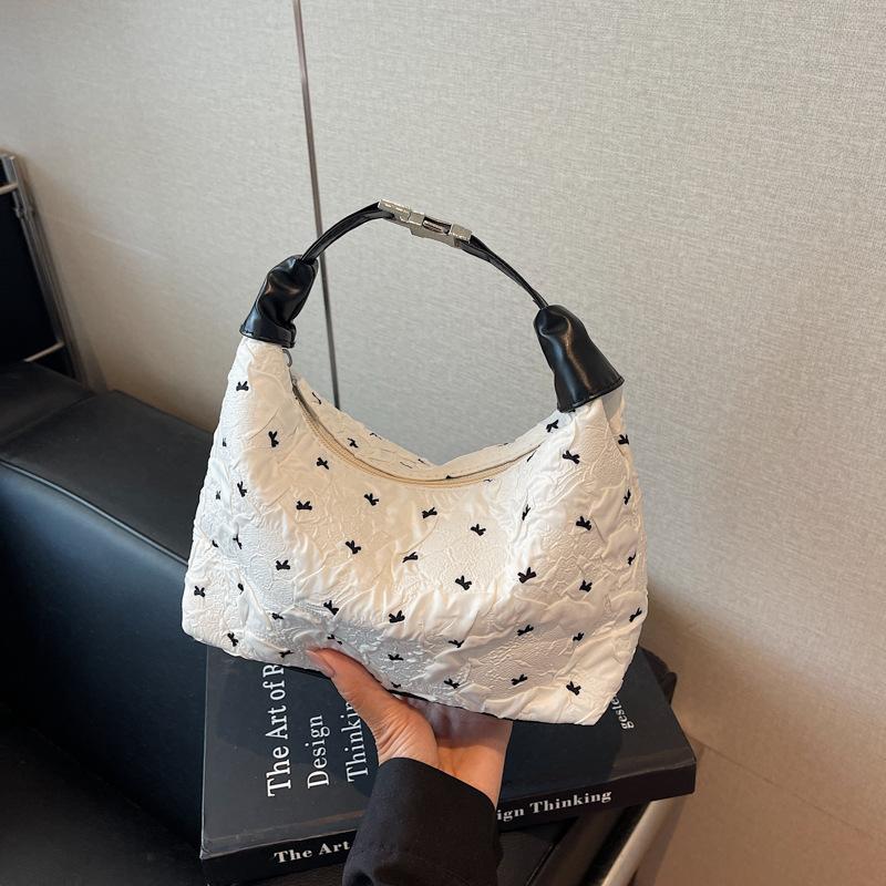 Bow Polka Dot Underarm Bag Women's New Niche Portable Shoulder Bag Fashionable Versatile Messenger Bag