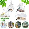 1/2 Pcs Clear Bird Feeder Acrylic Transparent Bird Food Container Outdoor Hanging Bird Feeding Station for Indoor Outdoor Garden