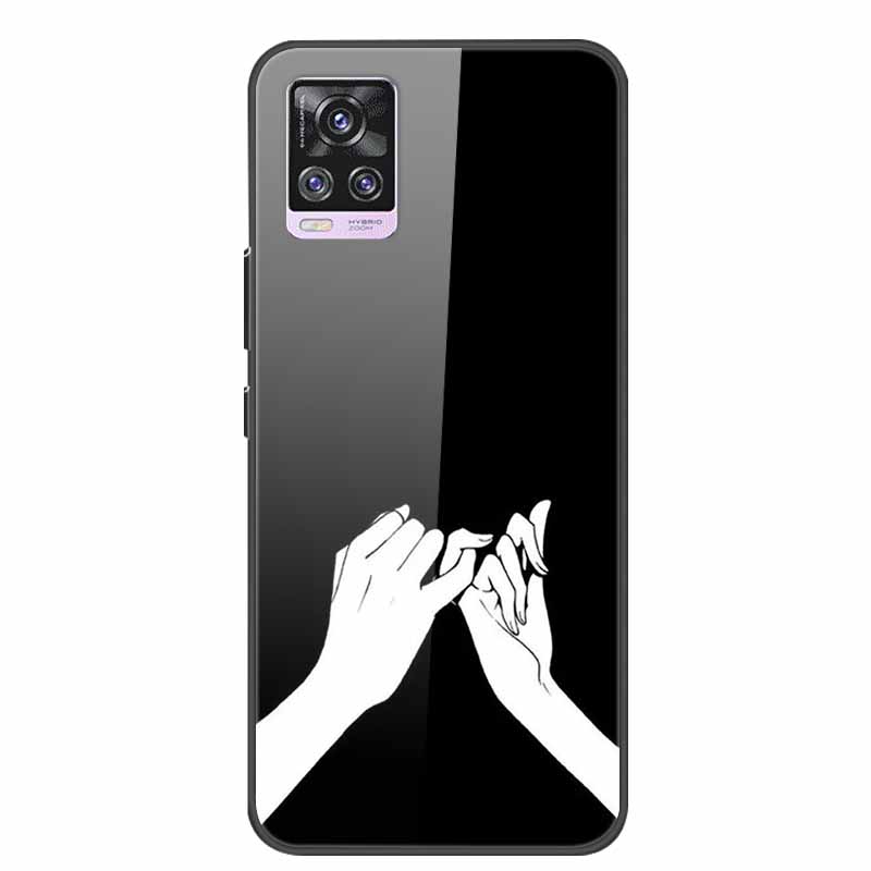 Glass Back Cover For Vivo V20 Pro 5G Case Coque Hard Tempered Glass Case For Vivo V20 Pro 2020 Phone Case Cover Soft Bumper Para