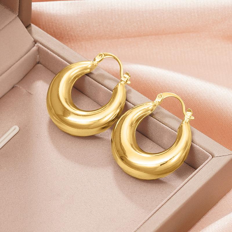 Thick Hoop Earrings, Women's Minimalist Thick Hoop, Daily Basic Jewelry Gifts