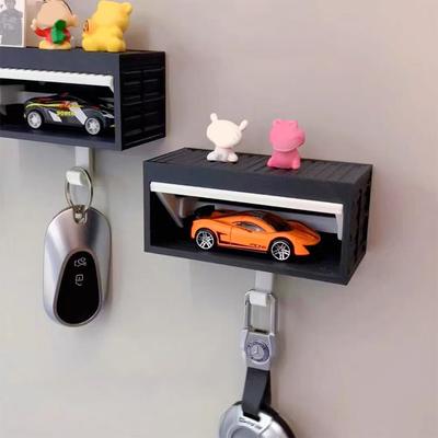 Car Garage Key Holder With Opening Door Fun Garage Keychain Wall Hanging Car Key Holder Easy Installation Wall Decoration