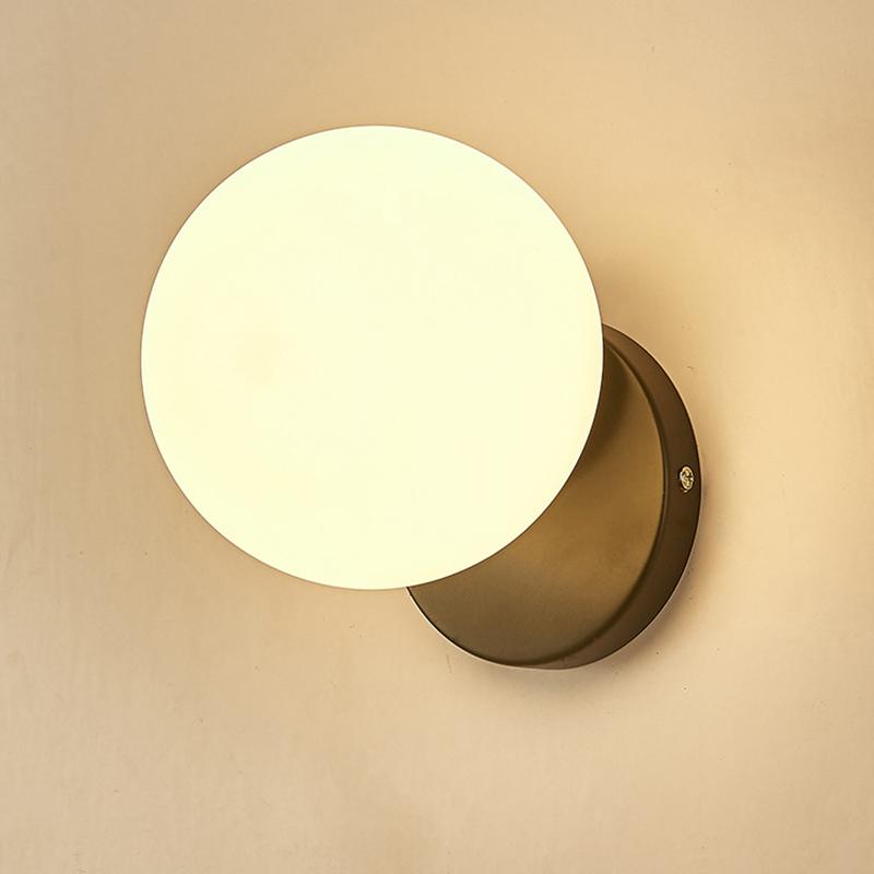 LED Schwarze Wandleuchte Glasschirm Eisen Nachttisch Leseleuchte Flur Gang Treppe Oben Unten Montiert Moderne Wandleuchte Wandleuchten