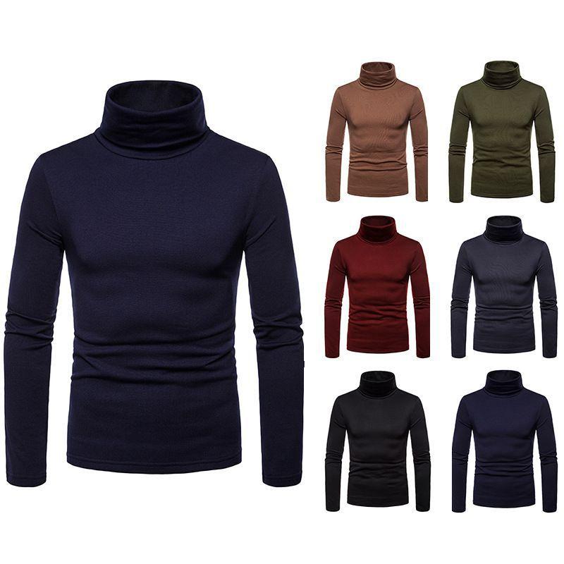 Cotton Thermal Mens Turtle Neck Skivvy Turtleneck Sweaters Stretch Tops Shirt