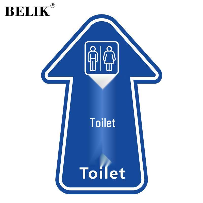 BELIK Waterproof Restroom Directional Floor Sticker 60x40 CM