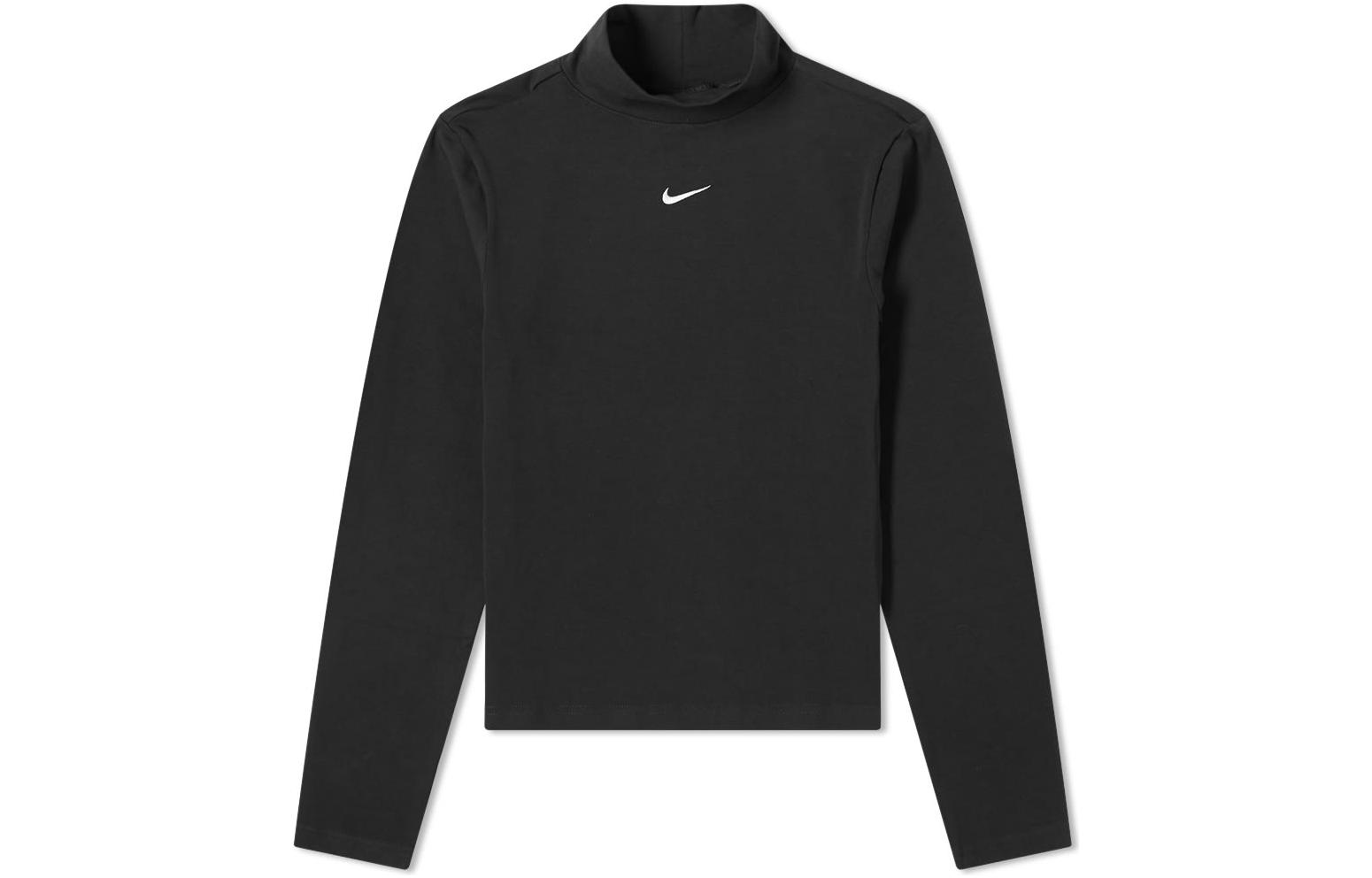 

Nike T Shirts Women s Black Turtleneck Moderate Straight Fit DD5882-010 S