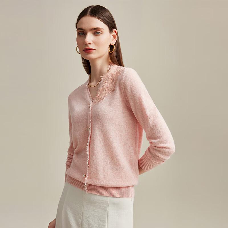 Zhaojun Women's Pure Cashmere V-Neck Long Sleeve Sweater