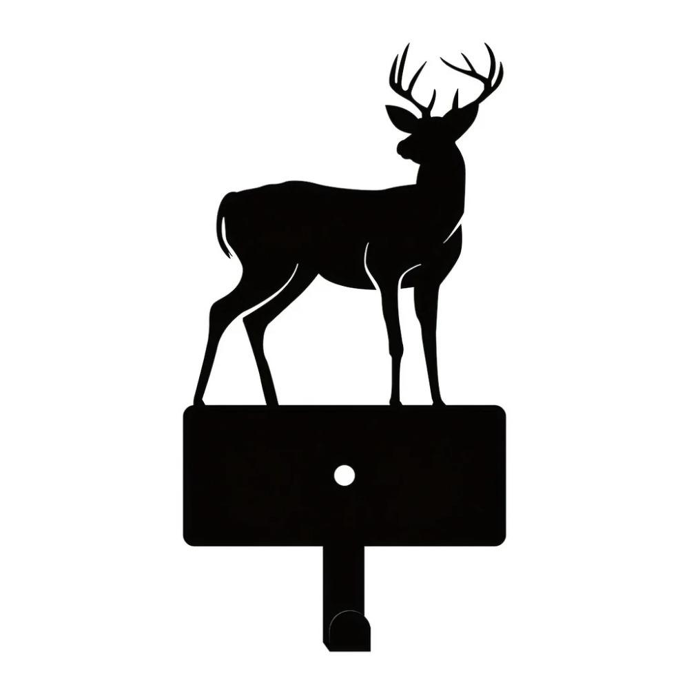 1 cârlig metalic pentru chei cu cerb de Crăciun - montat pe perete pentru decor de Crăciun, prosoape de baie și îmbunătățirea scenei