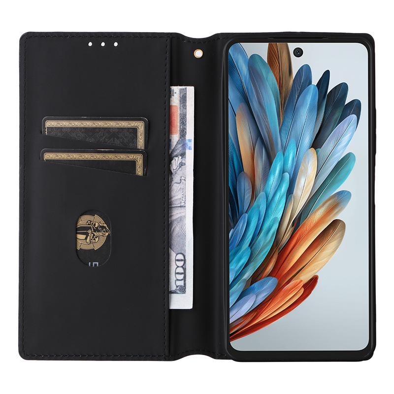 ZTE Nubia Musik Handyhülle mit Kartenfach: Leder mit 3D-Textur, Magnetischer Klappdeckel