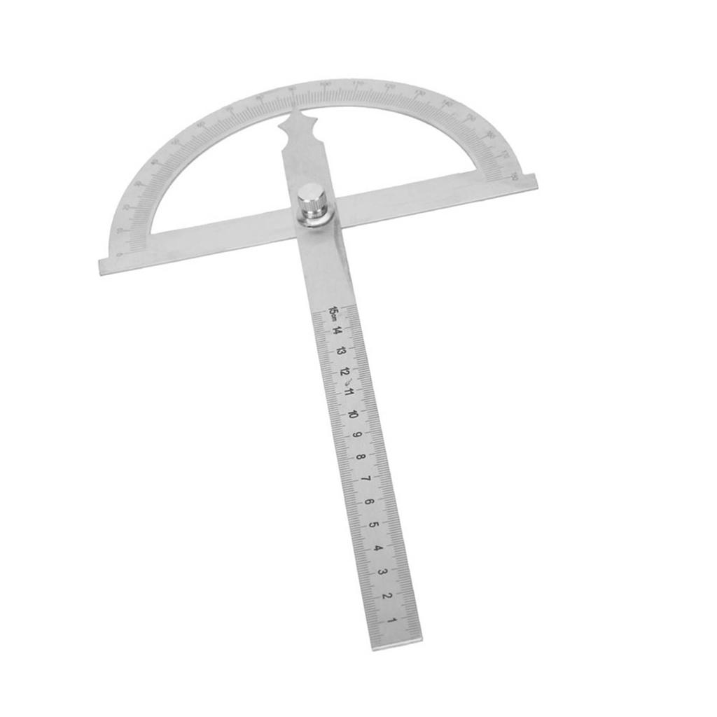 Nerezový úhloměr 0180 stupňů Goniometr Úhel hledáčku Měřidlo 15 cm Pravítko 150 * 200 mm