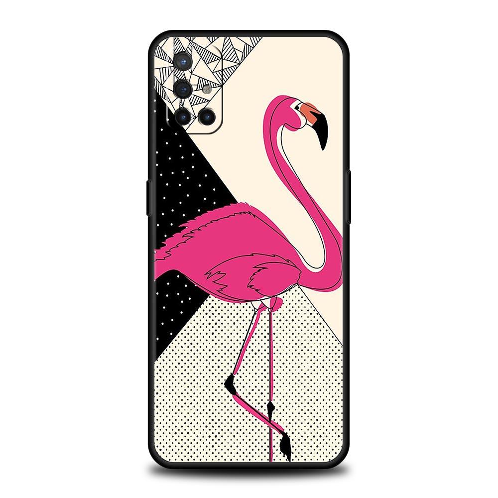 Lovely Pink Flamingos Leaf Phone Case For OnePlus 12 11 10 9 8 7 7T Pro 12R 10R 9RT 9R 8T Nord N100 N200 N10 2T CE 2 5G Cover