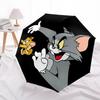 1pc Tom Jerry Automatic Open/Close Folding Umbrella, Windproof 8-Rib Construction, Lightweight Travel Umbrella for Women/Men 27