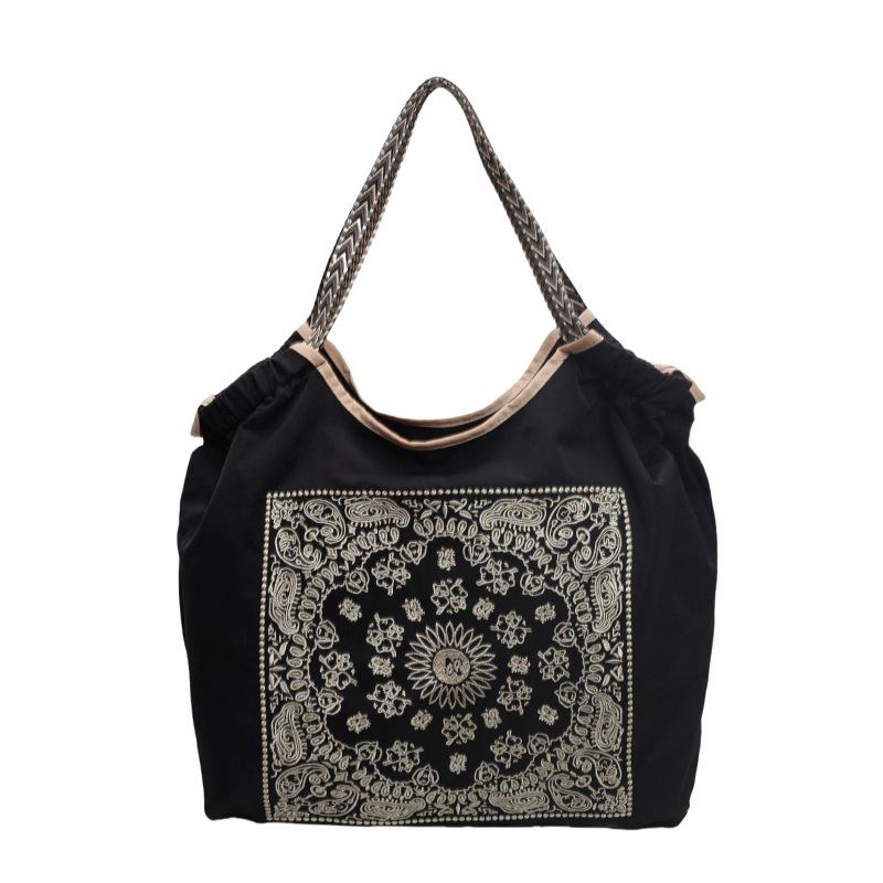 Bags Women's Embroidery Shopping Bags Handbags Large Capacity Commuter Tote Bags Women's Leisure Travel Shoulder Bags