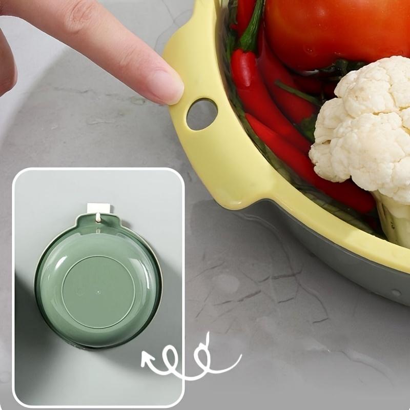 Vegetable Washing Basin, Plastic Double-layer Drain Basket, Rice Washer, Vegetable Washing Basin, Kitchen Fruit Washing Dish