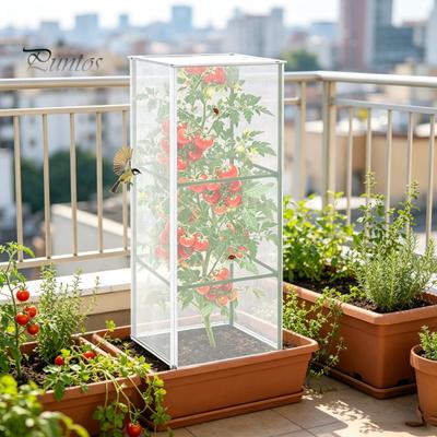 Insect Control Netting for Small Farms Garden Tomato Plant Cover Square Cage, Bird with Fine Mesh Net Backyard Gardens Zipper, Barrier, Covers