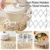 Hot Plate Holder Stainless Steel Expanding Pot Holder Resistant Mat Expanding Contracting Heat Easy Design Clean Trivet Non A8H0