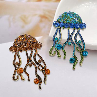 Distintivi Spille di Lusso Barocco Vintage Medusa Full Strass per Donne Uomini Palazzo Medio Animali Marini Spille Accessori