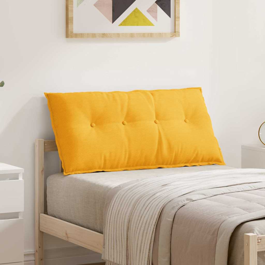 Back Cushion Light Yellow 100 x 50 cm Corduroy Fabric