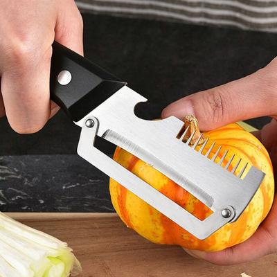 Yousheng Vegetable Peeler with Plastic Handle, Stainless Steel Fruit Potato Peeler, 3-in-1 Onion Shredder Bottle Opener, Rust-Proof Essential Kitchen