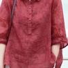 Women's Shirt Half Sleeve Lapel Loose Fit Thin Shirt Tops Buttons Neckline Pullover Tops Jacquard Print Solid Color