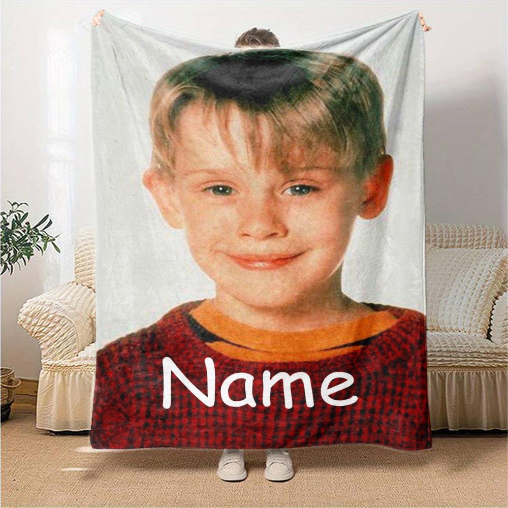 Custom Name Home Alone Theme Printed Blanket Perfect For Couch Bed Travel Outdoor Use Machine Washable Cozy Durable