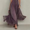 New European and American style independent station, purple long dress temperament turtleneck lace splicing elegant chiffon dress