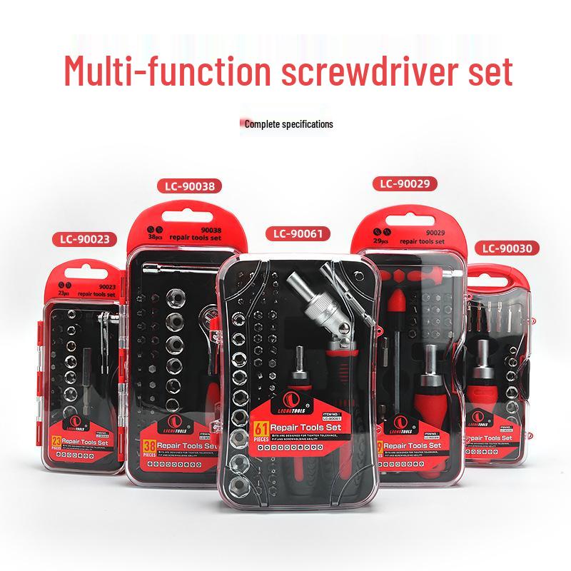 5-in-1 Multi-Functional Tool Set with Magnetic Bit Sleeves & Precision Ratchet Screwdriver