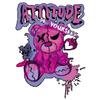 Oversized T Shirt Black Attitude Be Yourself Bear Graffiti Print Casual Streetwear Fashion Women Summer Top