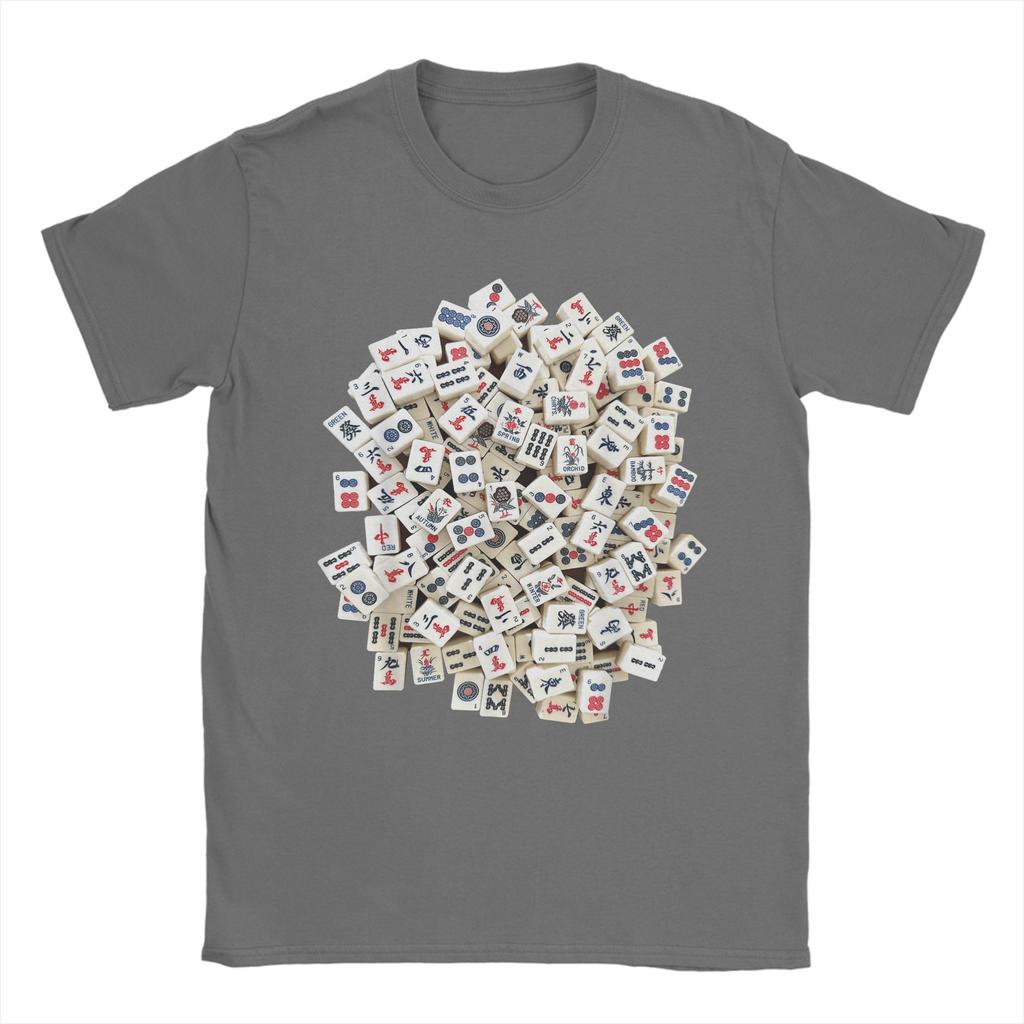 Streetwear T-Shirt Mah Jong Tiles Mah Jongg Mahjong Game Cotton T-Shirts Novelty Tee Shirt for Men Summer Y2K Short Sleeve Tops