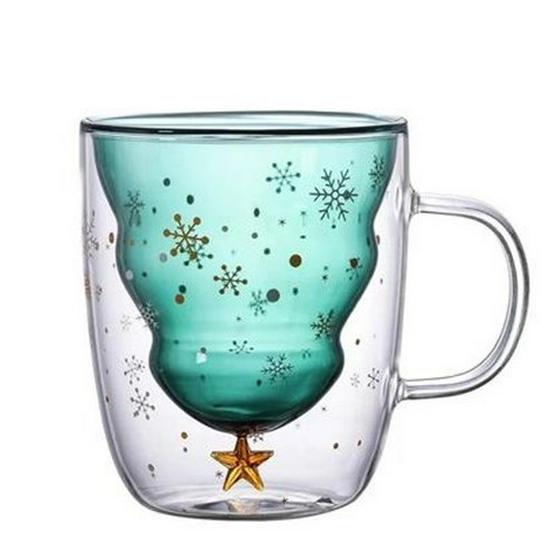 Double-Layer Christmas Wish Cup with Handle – Perfect for Milk, Juice, and More