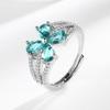 Niche Creative Versatile Zircon Index Finger Ring Silver Plated Ring Women'S Open Ring