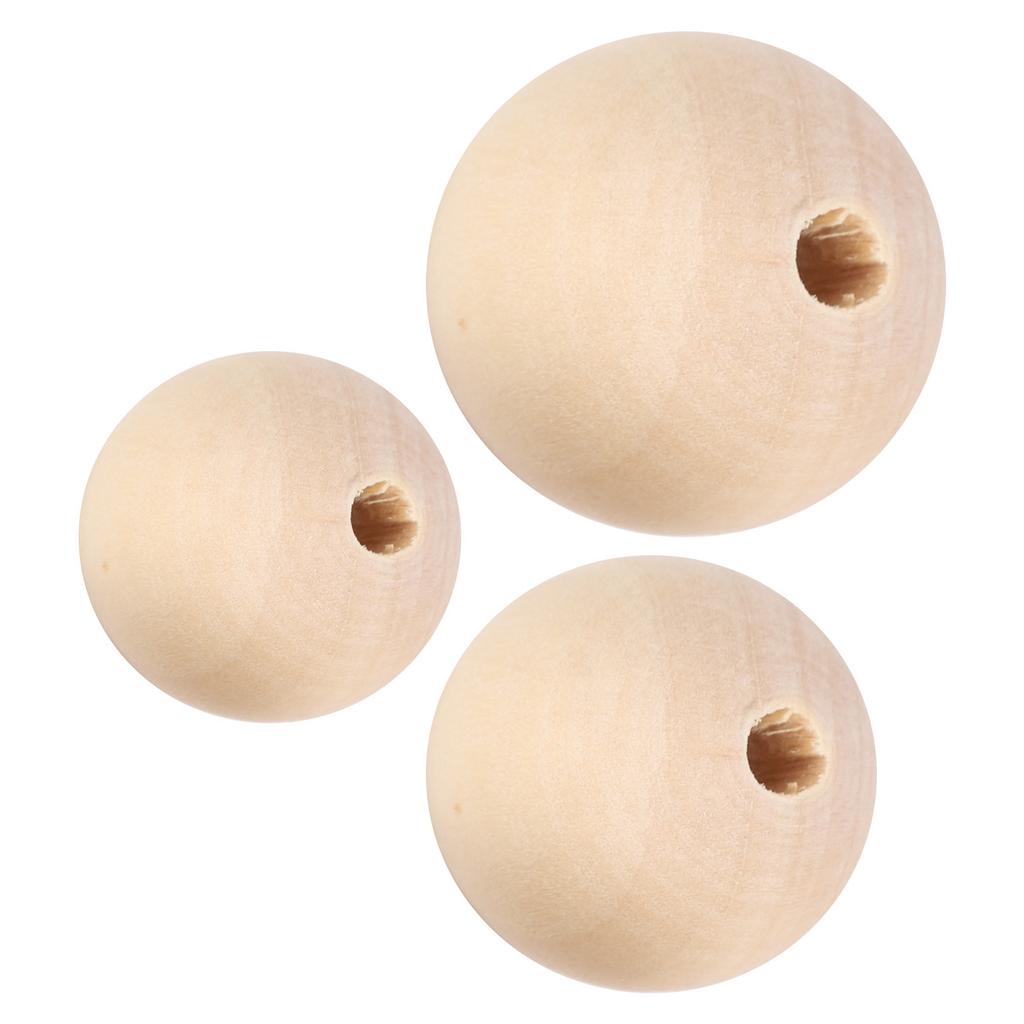 5 Bag Wood Beads Round Necklace HandMade Accessories 22mm/25mm/30mm