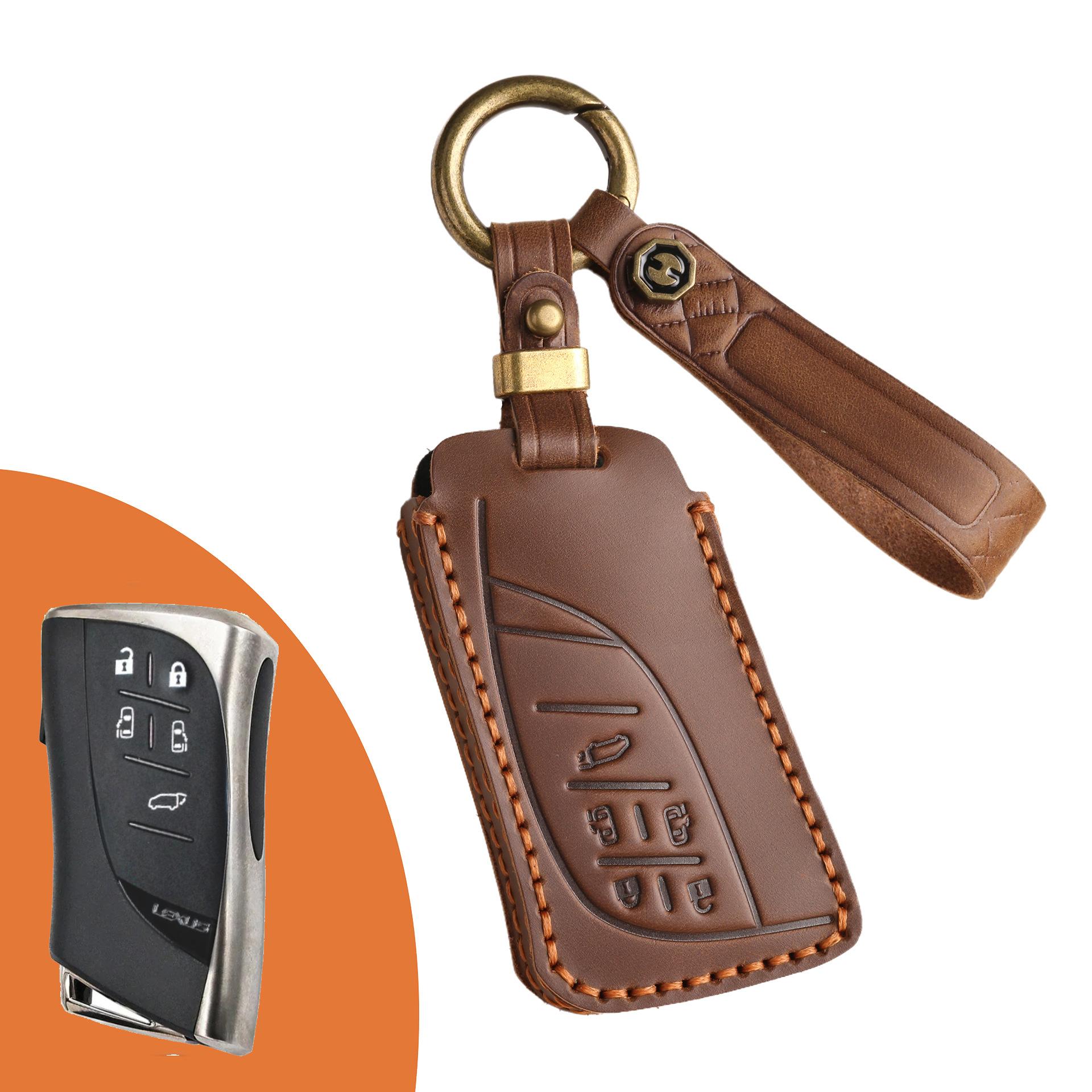 

Подходит для нового комплекта ключей Lexus LM350h LM500 кожа Crazy Horse 2023 автомобильная кожаная накладка с пряжкой