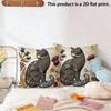 2Pcs Vintage Floral Cat Decorative Throw Pillow Covers,Bohemian Style Cushion Cases For Sofa Bedroom Living Room Cushion Cover