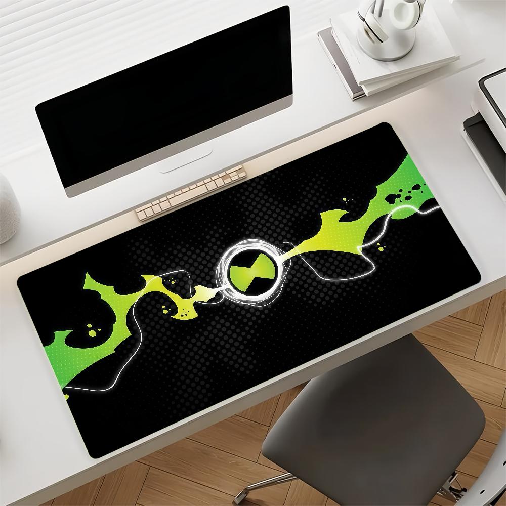 Large Gaming Desk Mat Antislip Mouse Pad with Stitched Edges Edgy Green Lightning Anime Art Design for All Gamers  Office