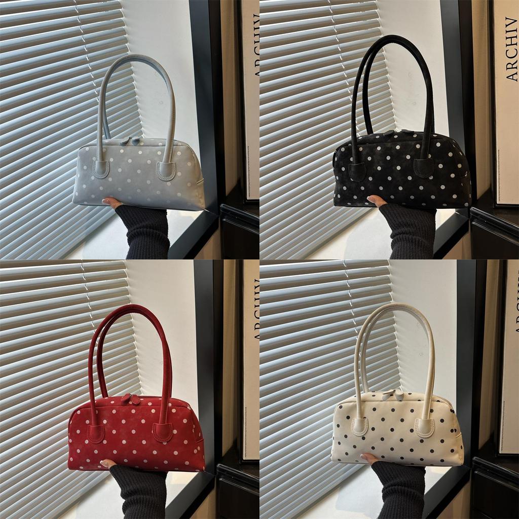 Minimalist Pu Crossbody Bag For Women With Zipper Closure And Dot Print Design For Daily Use