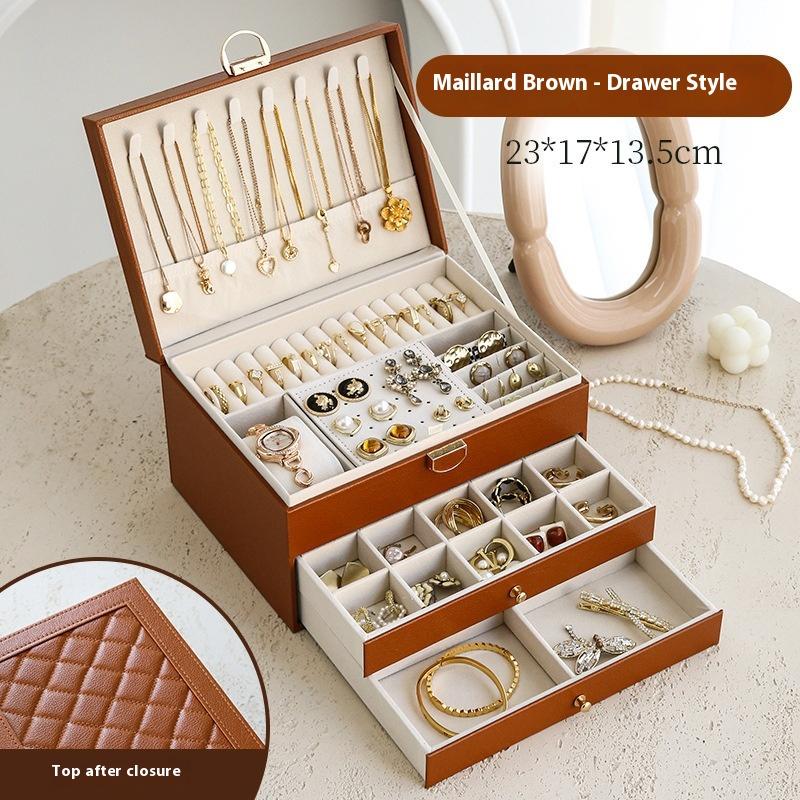 Jewelry Storage Box Multi-layer High-end Gold Hand Jewelry Bracelet Necklace Earrings Earrings Earrings Ring Jewelry Box Large