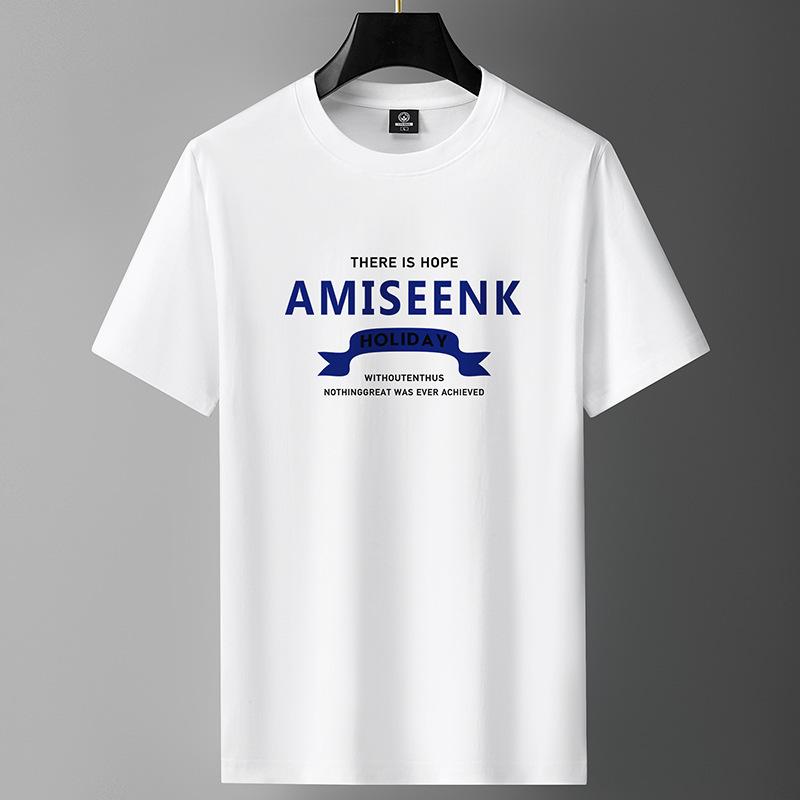 

AMISEENK M-6XL Мужская футболка с короткими рукавами из чистого хлопка с круглым вырезом для мальчиков Повседневная футболка 6XL белый