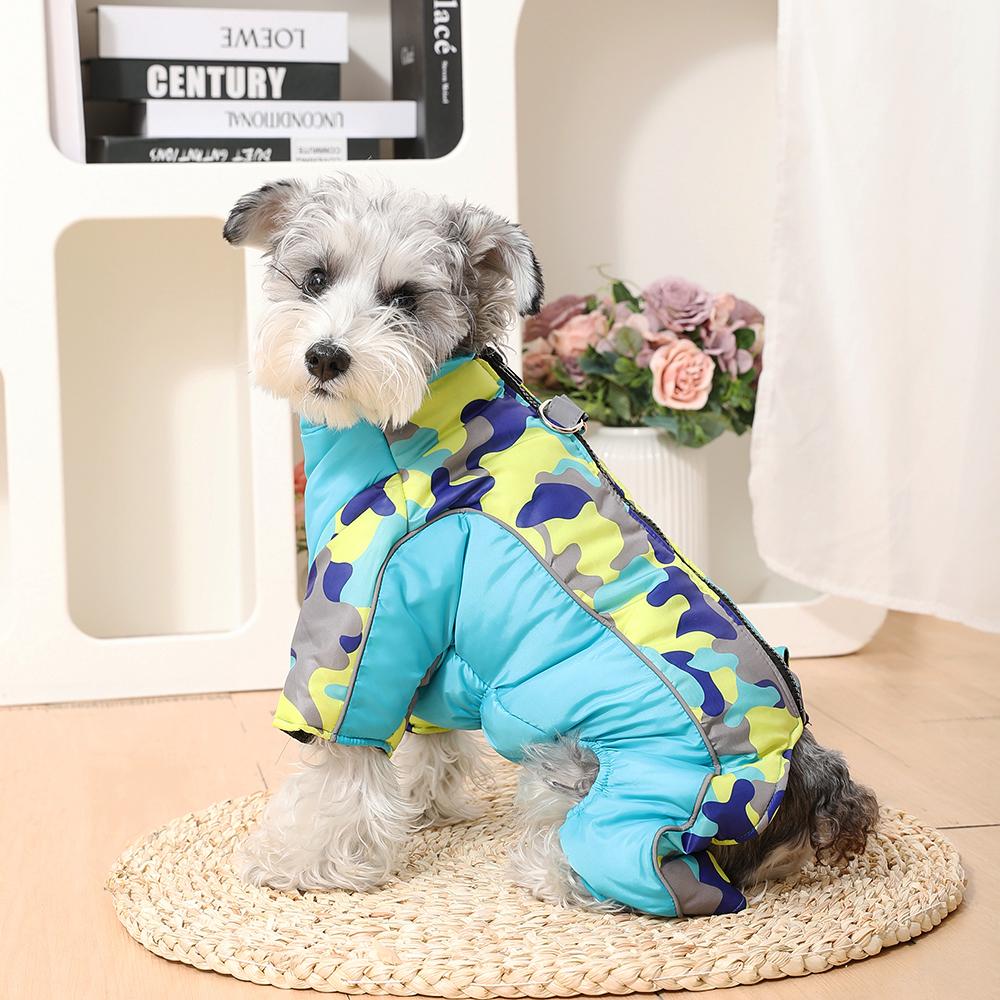 Verdickte Hunde-Overalls Winter Winddicht Warme Welpenjacke Für Kleine Mittelgroße Hunde Mit D-Ring Elastizität Reflektierend Chihuahua Yorkshire Haustierkleidung