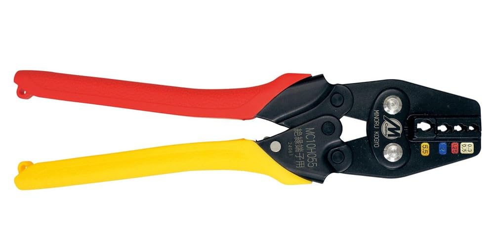 Minoru Industrial M-Creative Crimping Tool, Crimping Pliers (Insulated Crimp Terminal Sleeves) 0.3, 0.5, 1.25, 5.5, MC10H055